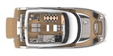 L-shape seating with sun loungers on flybridge